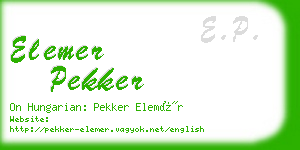 elemer pekker business card